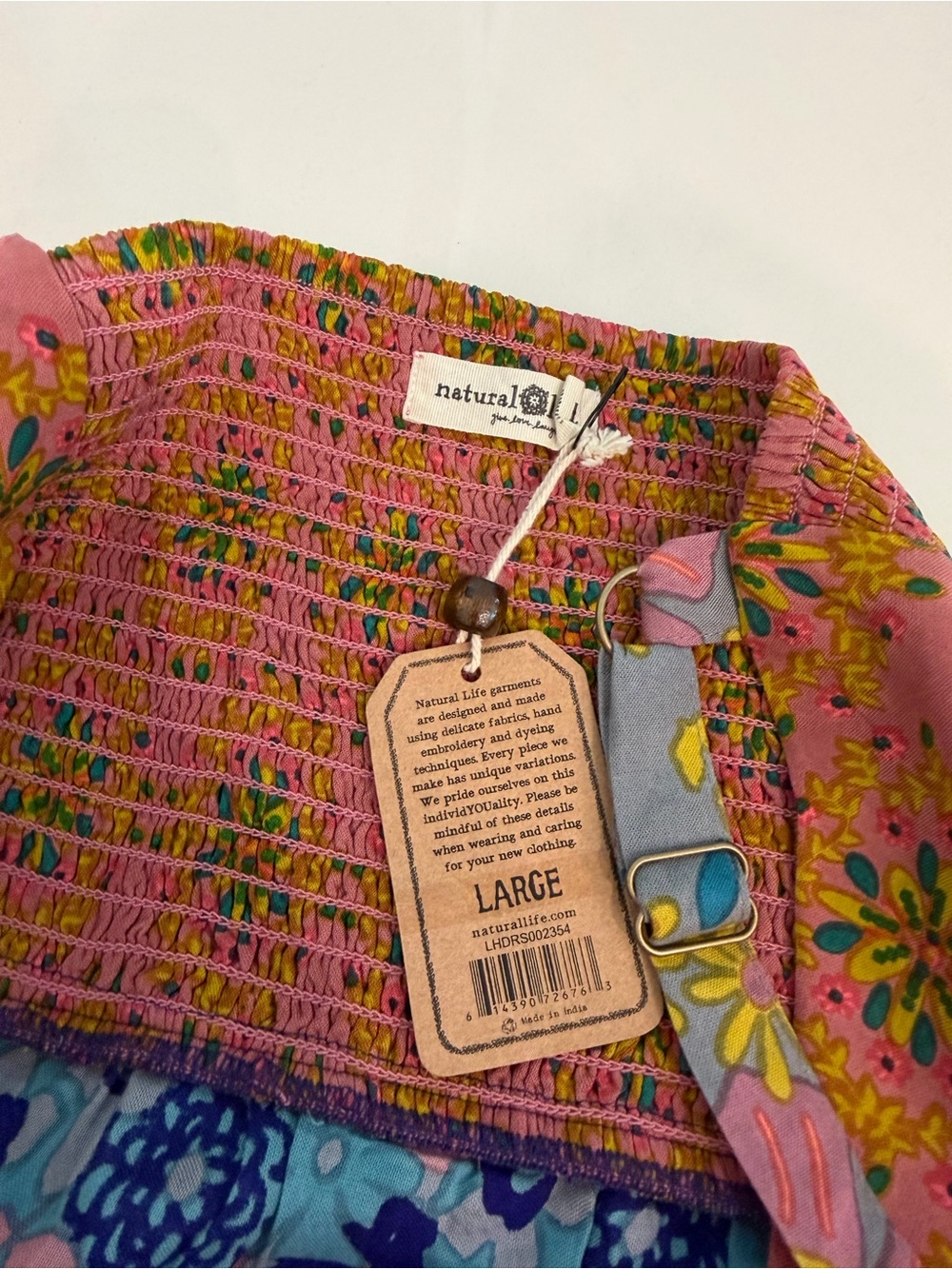 NATURAL LIFE Pink Floral Boho Maxi Dress with Multicolor Accents - Picture 5 of 10